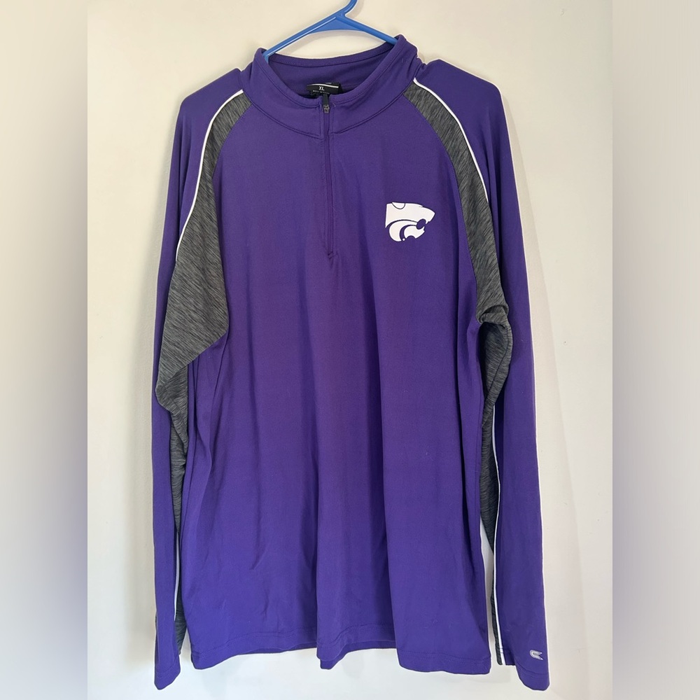 Purple Quarter-Zip Pullover with Logo K-State